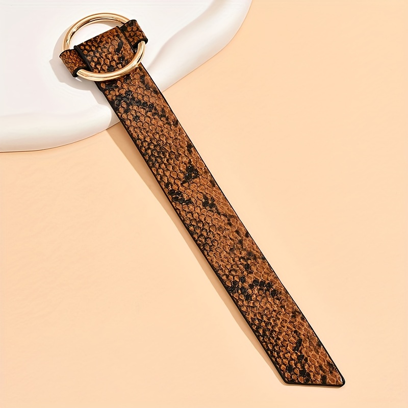 Adjustable Snake Print Leather Bracelet for Women Daily Wear Accessory